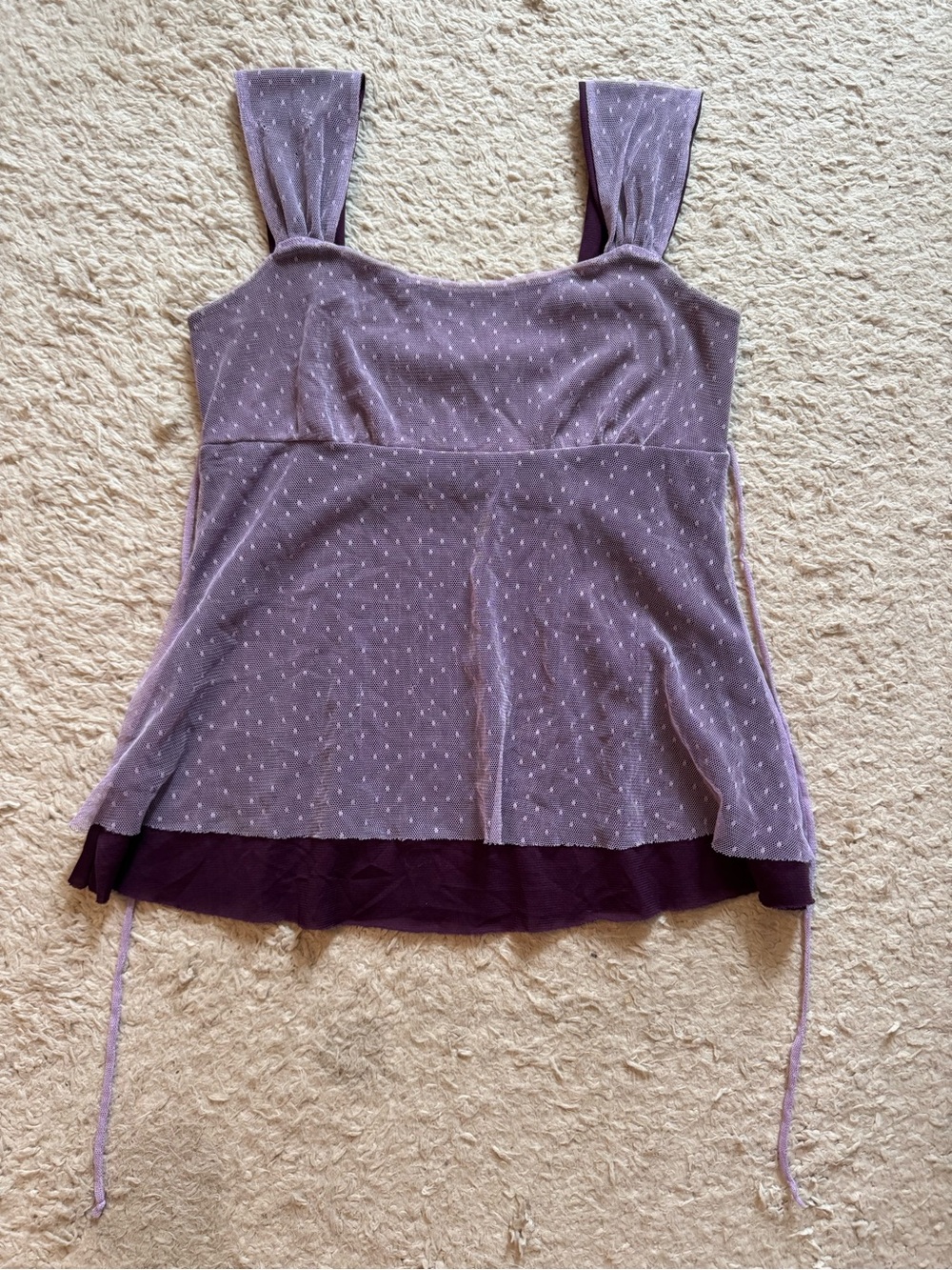 Y2K mesh babydoll blouse